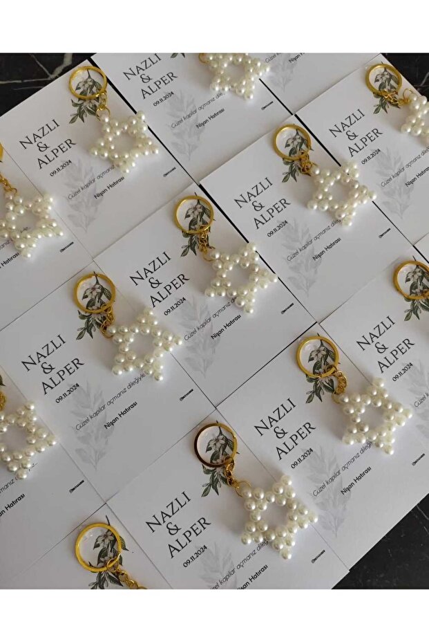 Promise Engagement Henna Wedding Souvenir 10 Pieces Star Keychain
