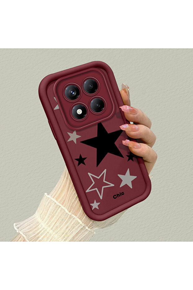 حافظة هاتف من مادة السيليكون المقاومة للصدمات بنمط النجوم متوافقة مع هاتف Redmi Note 14 Pro Plus+ 5G - 2