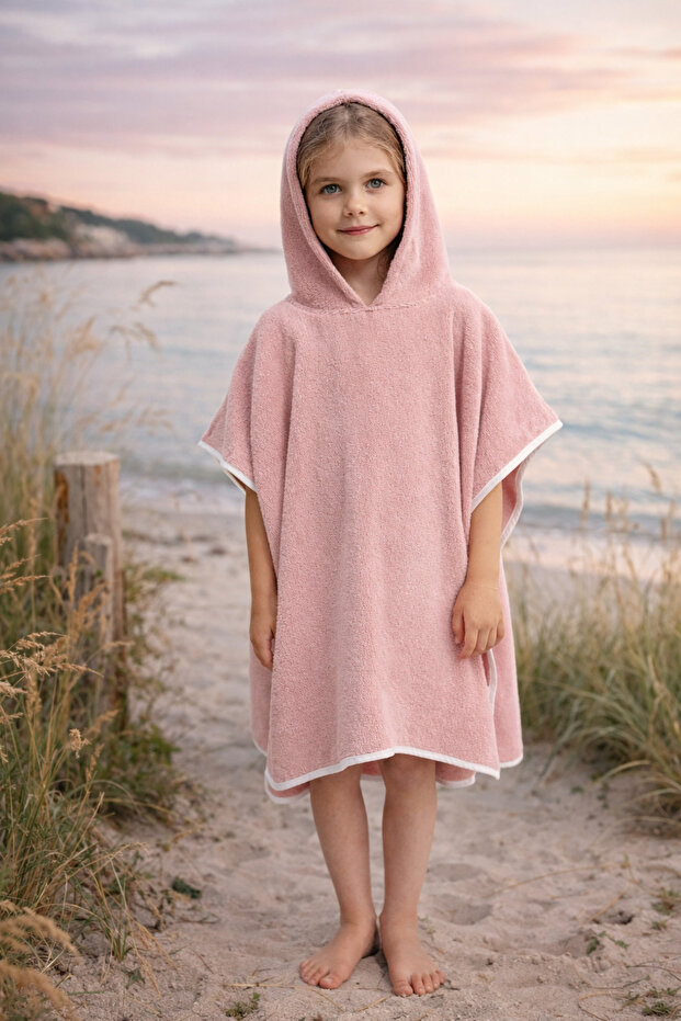 *Export Surplus* Hooded Children's Towel Poncho 100% Premium Cotton – Beach & Pool - Lightweight and Soft-