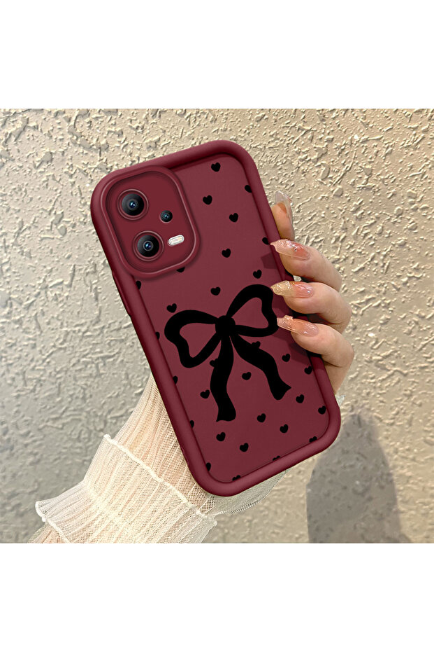 غطاء هاتف من مادة السيليكون مقاوم للصدمات بنمط فيونكة متوافق مع هاتف Poco X5 - 2