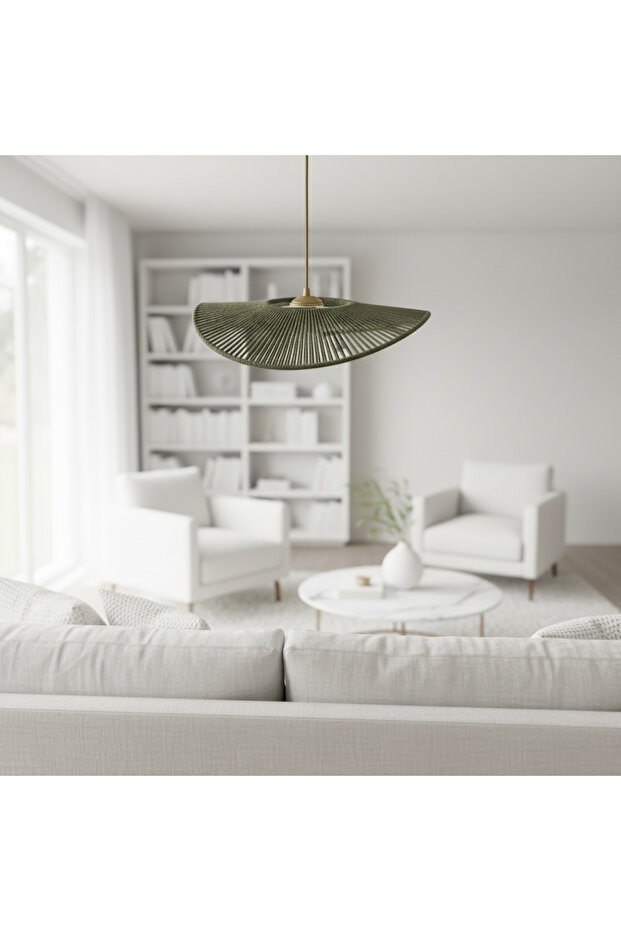 Hasır Sarkıt Avize / Bohem avize / Salon Modern Avize / Hasır Rattan Bambu Avize/Pinterest Avize - 2