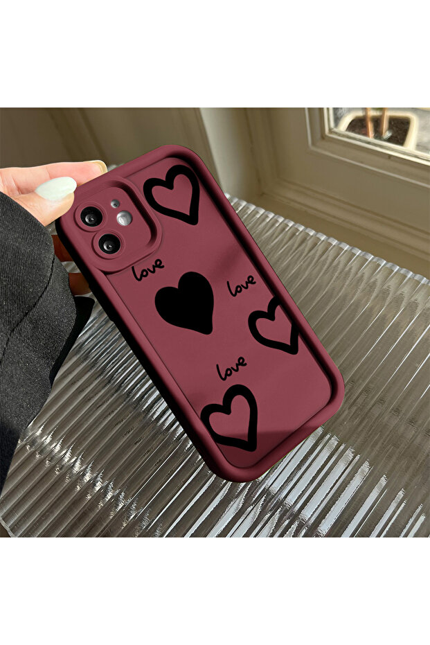 حافظة هاتف بنمط قلب مقاومة للصدمات من مادة السيليكون متوافقة مع هاتف Poco C65 - 4