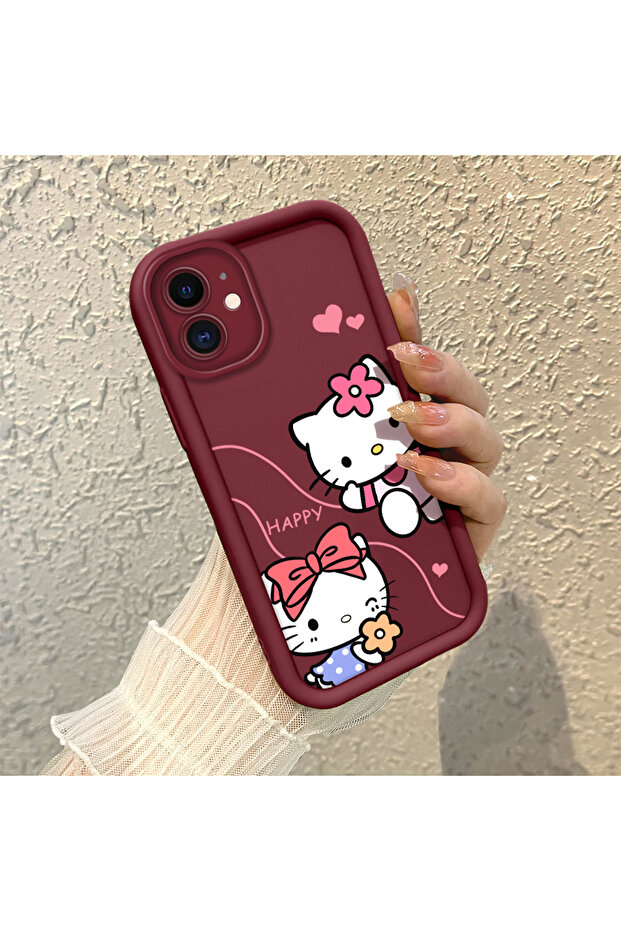 Silicone Material Shockproof Phone Case Kitty Pattern Compatible with iPhone 12 - 2
