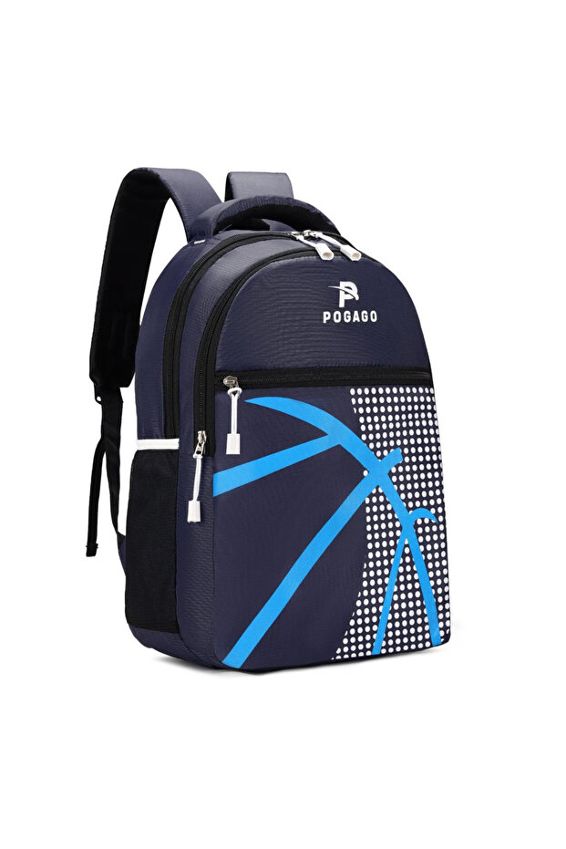 3 Zipper Polyester Backpack 15.6 Inch Laptop Compartment 6 Compartments Office Travel School Bag