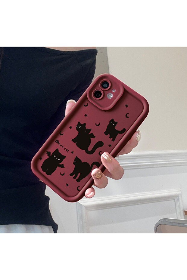 حافظة هاتف من مادة السيليكون مقاومة للصدمات بنمط قطة متوافقة مع هاتف Redmi Note 13 - 4