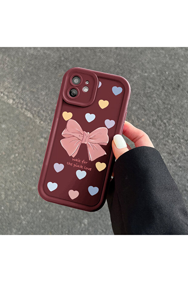 حافظة هاتف من مادة السيليكون مقاومة للصدمات بنمط فيونكة متوافقة مع هاتف آيفون 8 - 6