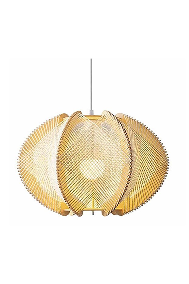 Hasır İpli Bambu Avize - 2