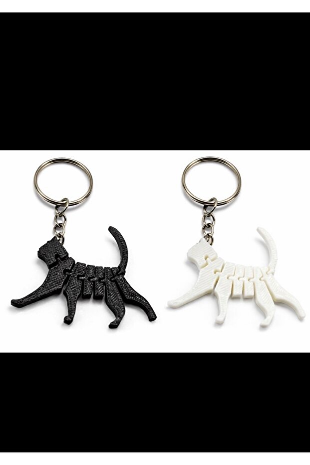 Playing Cat Keychain Set of 2