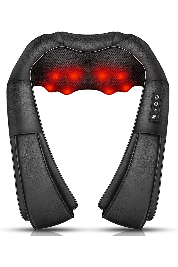 Neck and Shoulder Back Massager with Heat, EM-6124 Vibration Deep Tissue 3D Kneading Massage Pillow