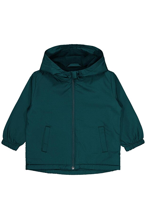 Basic Raincoat for 2-5 Years Old with Fleece Inside - Green