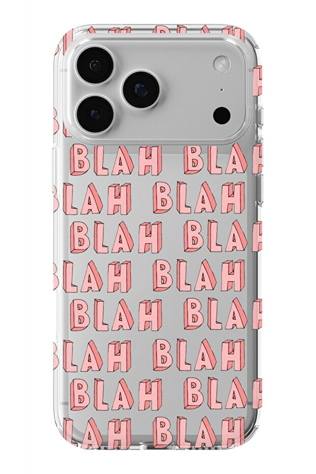 حافظة شفافة مطبوعة بتصميم Blah Blah متوافقة مع هاتف iPhone 17 Pro - 1