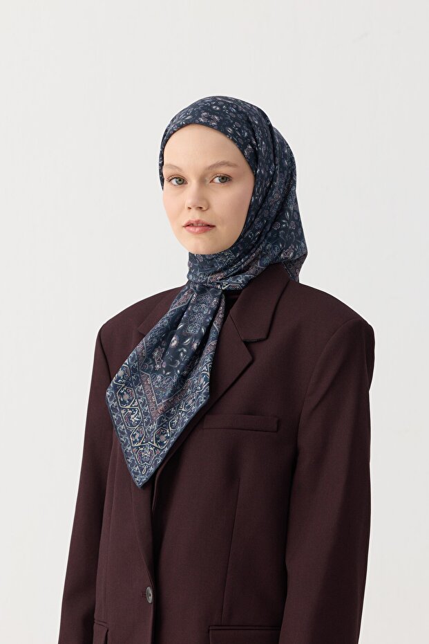 Eșarfă moale Winter Bloom 1244 Bleumarin - 2