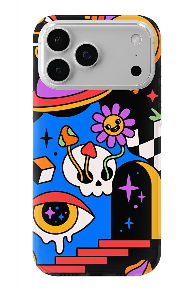 حافظة شفافة مطبوعة بتصميم Melting Face متوافقة مع هاتف iPhone 17 Pro Max - 1