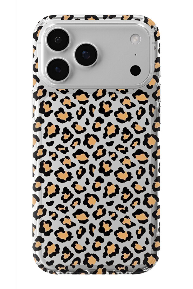 iPhone 17 Pro Max Compatible Leopard Pattern Design Printed Transparent Case - 1