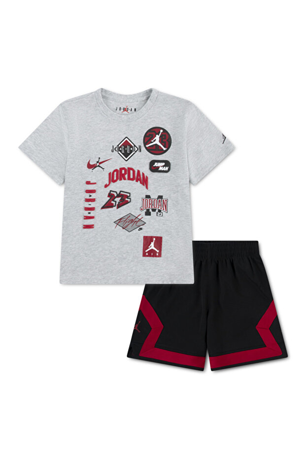 Jordan Mj Dynasty Mesh Patch Set Boys' T-Shirt-Shorts Set 85F561 85F561-023