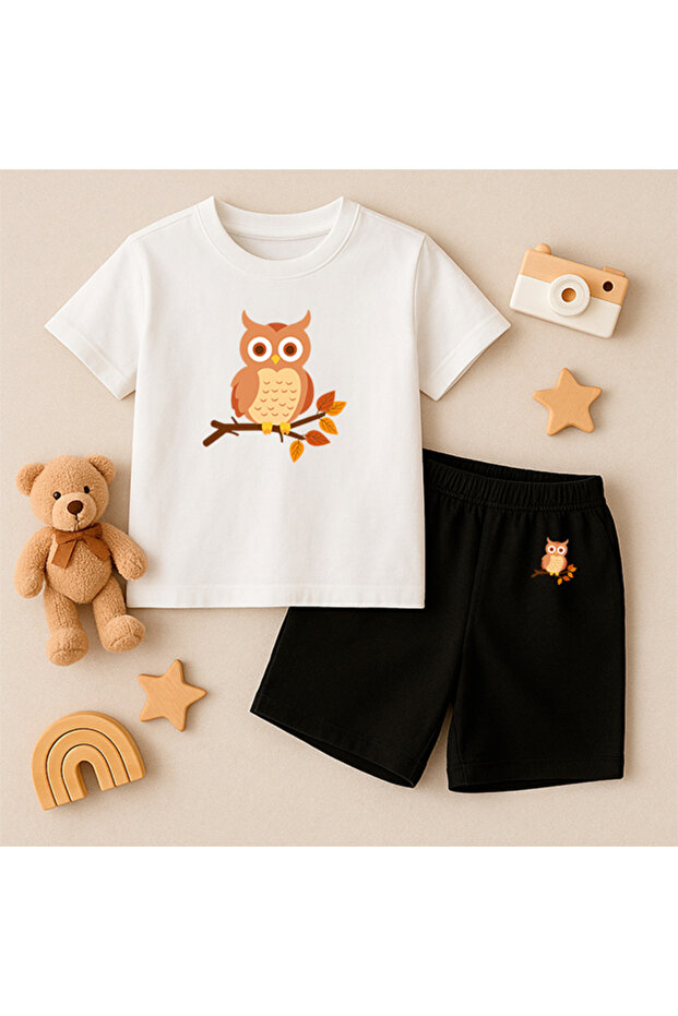 T-Shirt Shorts Kids Set 100% Cotton Comfortable Cut Casual Cute Printed 2-Piece Combination