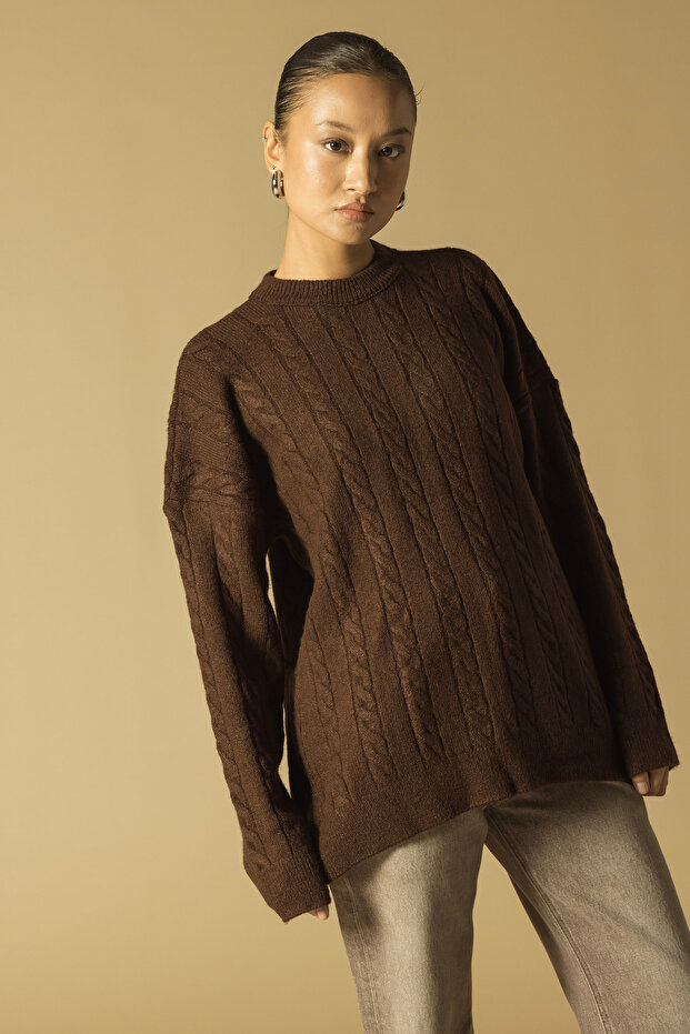 HAIR BRAIDED KNITWEAR SWEATER