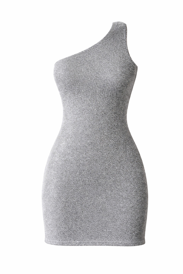 Tek Omuz Simli ELBİSE - 3