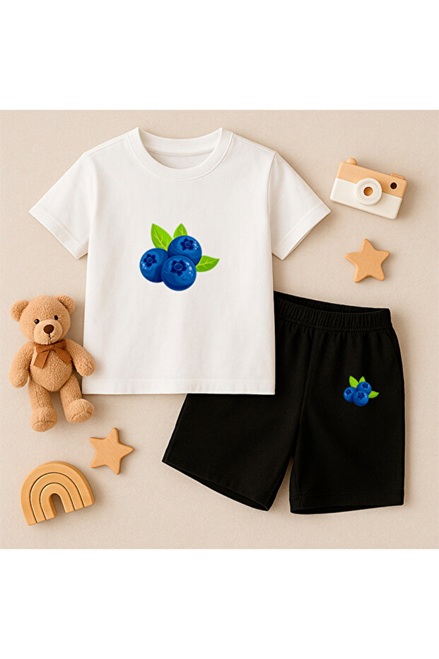 T-Shirt Shorts Kids Set 100% Cotton Comfortable Cut Casual Cute Printed 2-Piece Combination