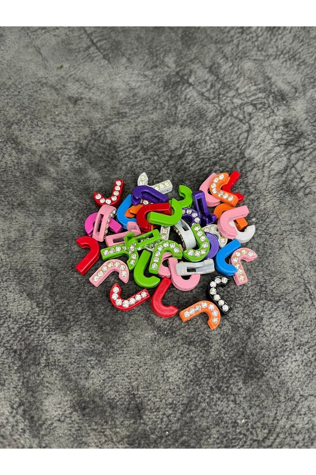 40 Pcs Letter J Mixed Color Stone Embroidered Letter Bracelet Necklace Jewelry Bead