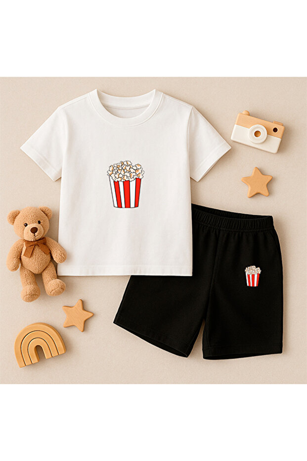 T-Shirt Shorts Kids Set 100% Cotton Comfortable Cut Casual Cute Printed 2-Piece Combination
