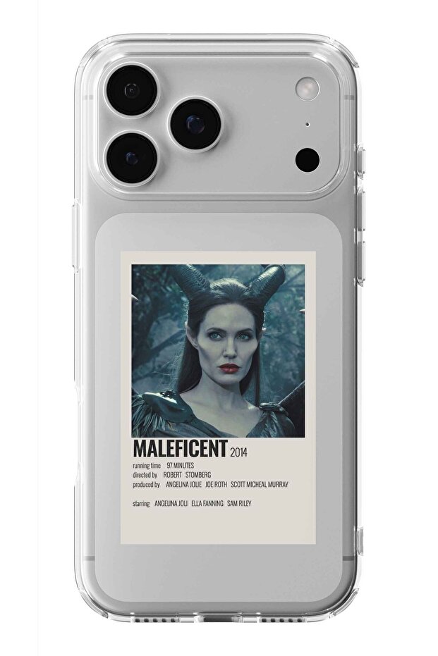 حافظة شفافة مطبوعة بتصميم ملصق Maleficent متوافقة مع هاتف iPhone 17 Pro - 1