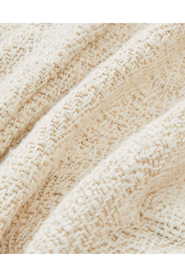 بطانية منسوجة بلون العاج - 2