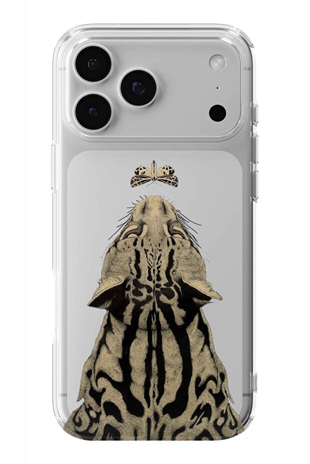 iPhone 17 Pro Compatible Tiger Design Printed Transparent Case - 1