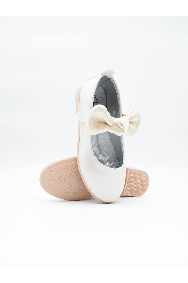 Girl's Fabric Bow Ballerina Shoes