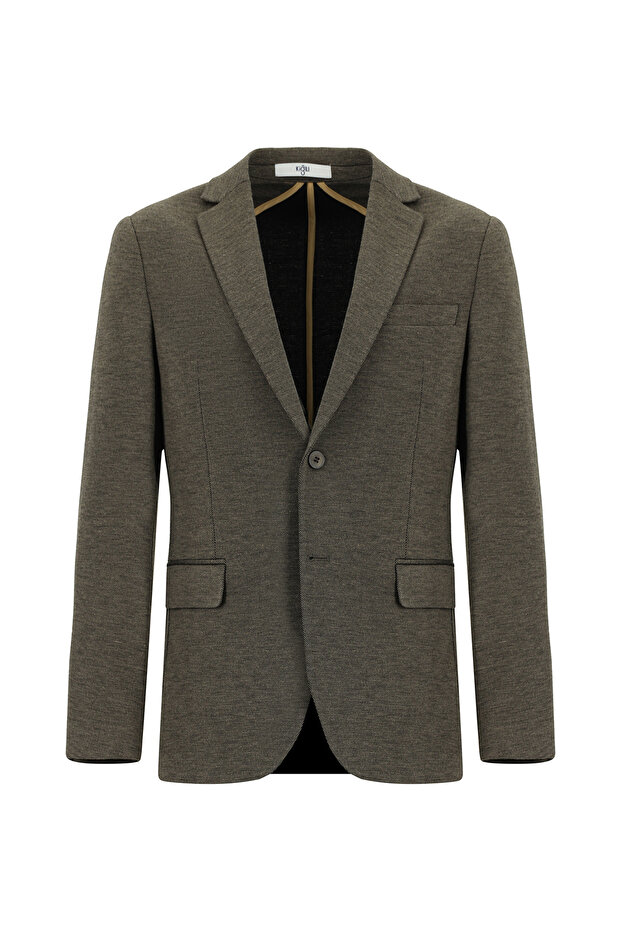 Regular Fit Klasik Desenli Örme Ceket - 6