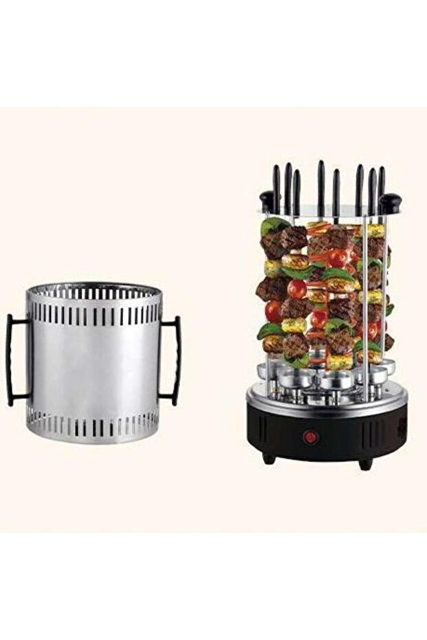 1500W Electric BBQ Skewer Grill with 8 Rotating Skewers Automatic Kebab Maker