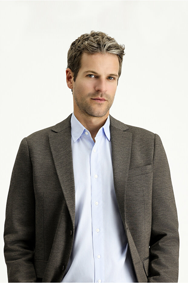 Regular Fit Klasik Desenli Örme Ceket - 3