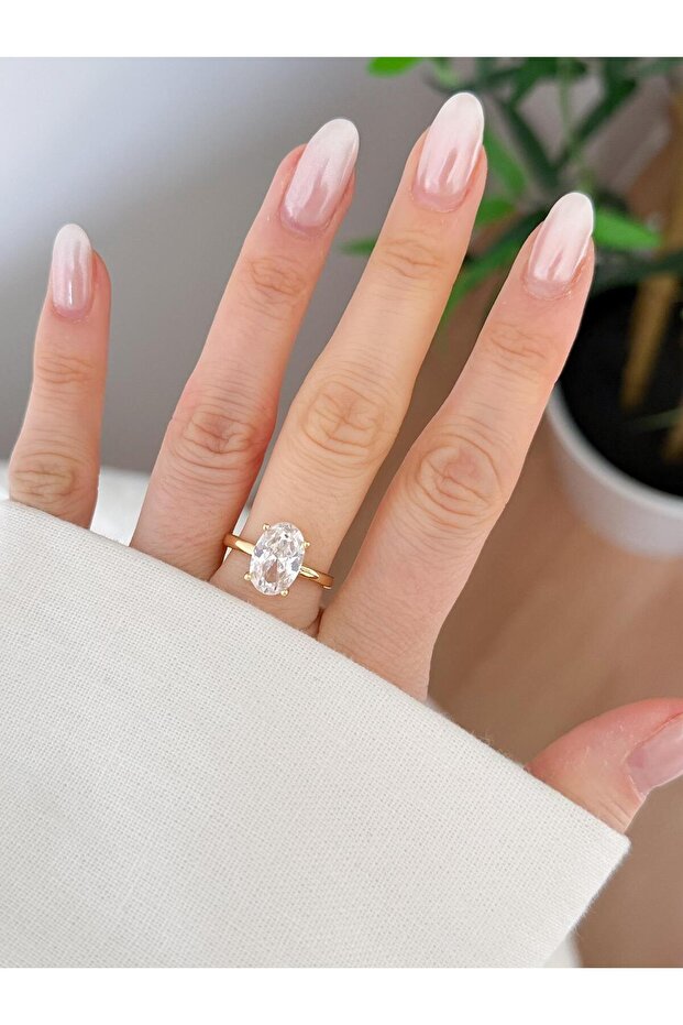 خاتم من الفولاذ بحجر واحد (قابل للتعديل) - 2