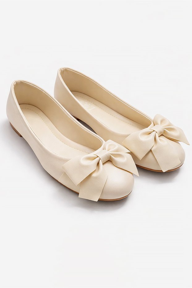 Women's Ballerina Flats with Ribbon Detail, Round Toe, Daily Office Stylish Elegant Comfortable Shoes