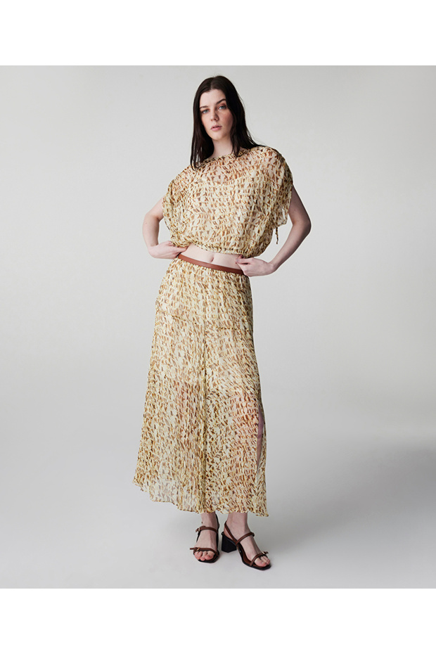 Patterned Chiffon Blouse - 2