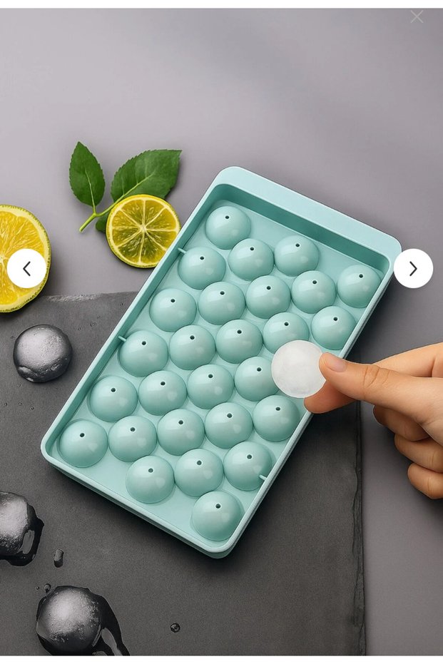 33-Piece Round Sphere Ice Mold | Easy to Remove | Beverage and Cocktail Ice Bucket