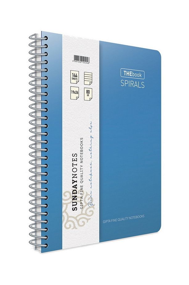 The Book Spirals A4 100 Yaprak Spiralli Sert Kapak Defter (5505) Çizgisiz Pastel Mavi - 1