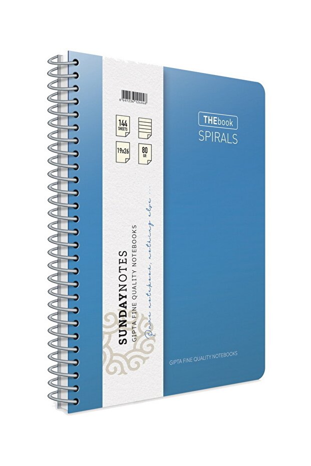 The Book Spirals A4 100 Yaprak Spiralli Sert Kapak Defter (5504) Kareli Pastel Mavi - 1