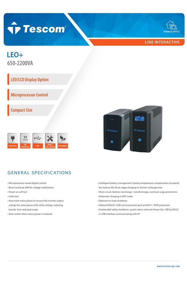 Leo+650va Line Interactive Kesintisiz Güç Kaynağı (ups) - 2