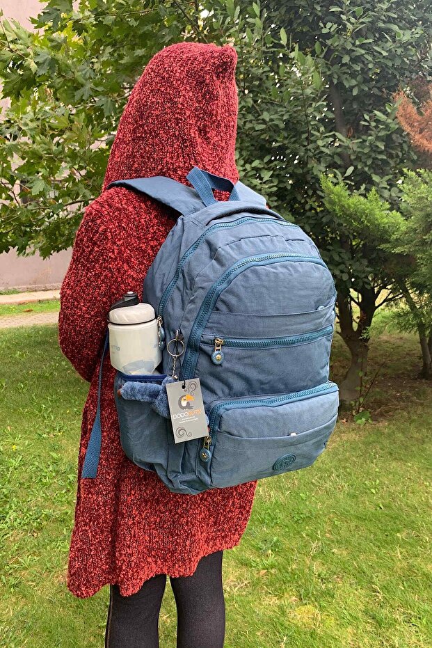 حقيبة ظهر زرقاء كبيرة الحجم مقاومة للماء - 1