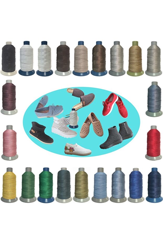 18 Layers (1 Mm) Polyester Flush Thread Special Production Thread for Hobby Knitting Shoe Making 250 gr Thread - 2