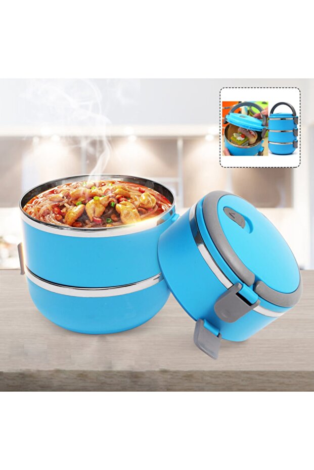 3 Katlı Yemek Taşıma Termos Freshbox Vakumlu Saklama Kabı (2KATLI, TEK KATLI DA KULLANILIR) - 1