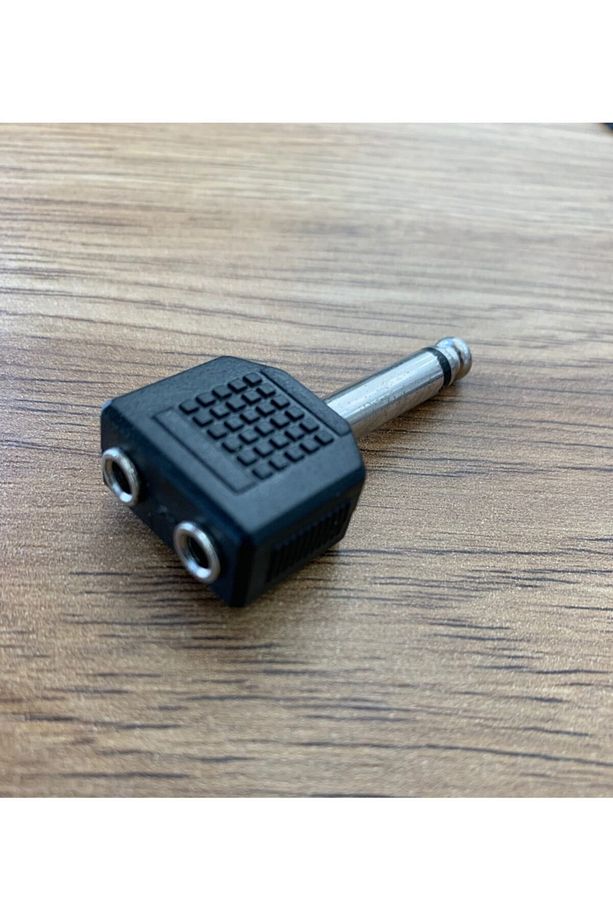 1 Adet 6.3mm Mono Gitar Jak - 2 Dişi Aux 3.5mm Anfi Amfi Çevirici Dönüştürücü Aparat - 1
