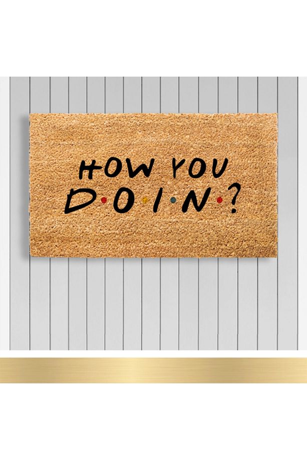 , Design Koko Kapı Önü Paspas / Pvc Taban / Model; How You Doin? - 1