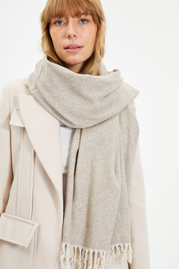 Mink puha textúrájú női sál TWOAW22AT0039 - 2