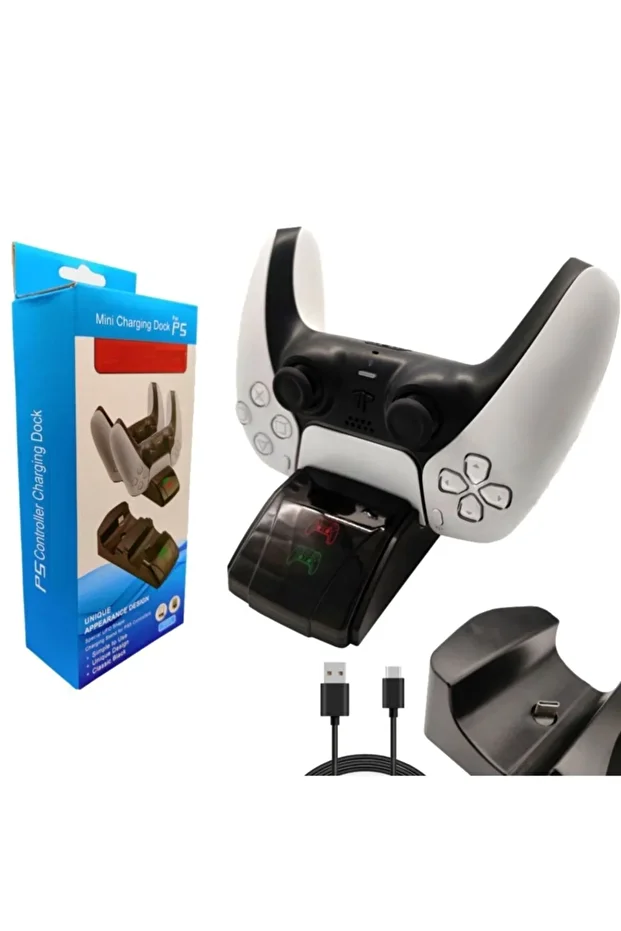 Ps5 Denetleyicisi Çift Usb Şarj Yuvası Ps5 Için Şarj Yuvası Şarj Gamepad Tabanı Şarj Cihazı - 1