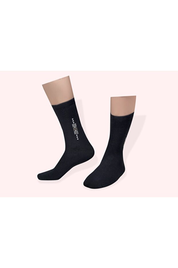 Men's Square Patterned 12 Pairs Socket Socks - 1