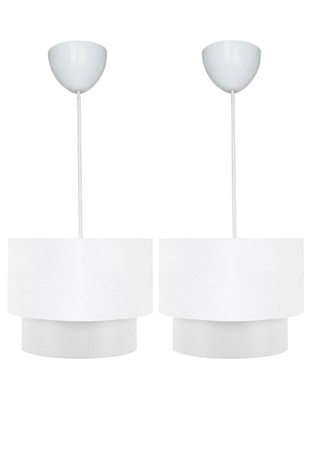 2'li Pasta Sarkıt Avize / Beyaz - 1