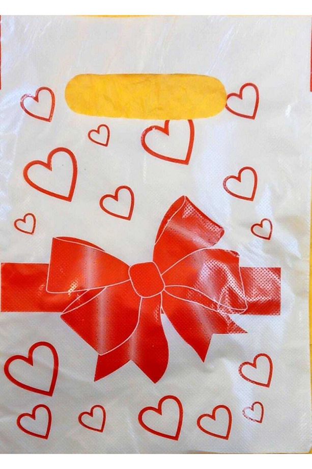 Kurdele Baskılı Elgeçme Poşet 15*21 Cm 100 Adet - 1