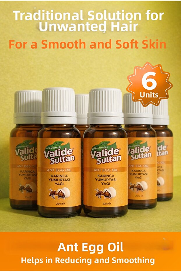 Ant Egg Oil Hair Reducer Hair Depilatory 20 ml 6 Pieces